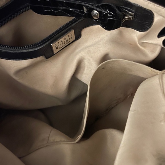 Stewart Weitzman Patent leather large black Tote Bag Luxury Statement - Picture 6 of 16